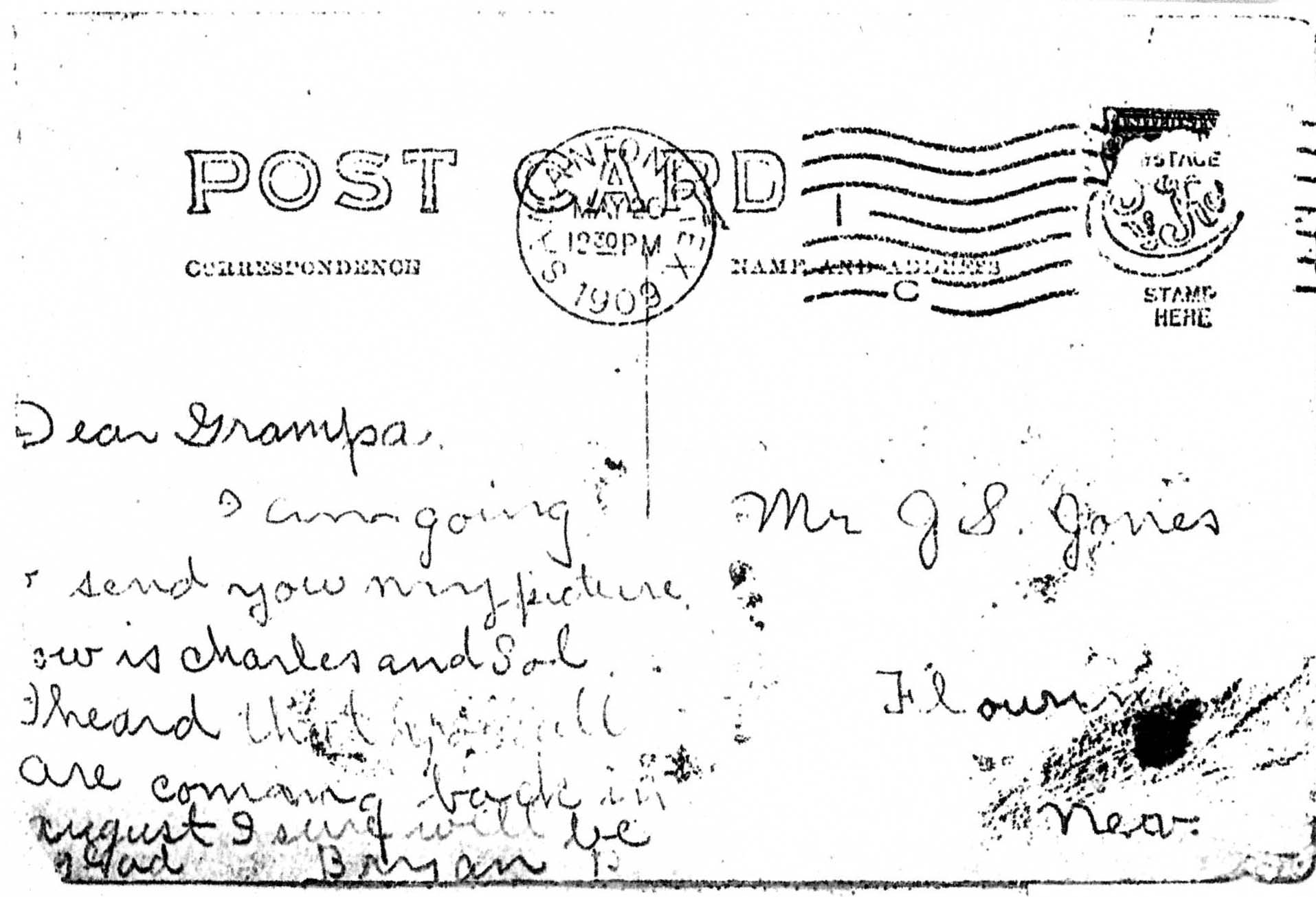 Anthony Michael (Bryan) 
    Battaglia's postcard